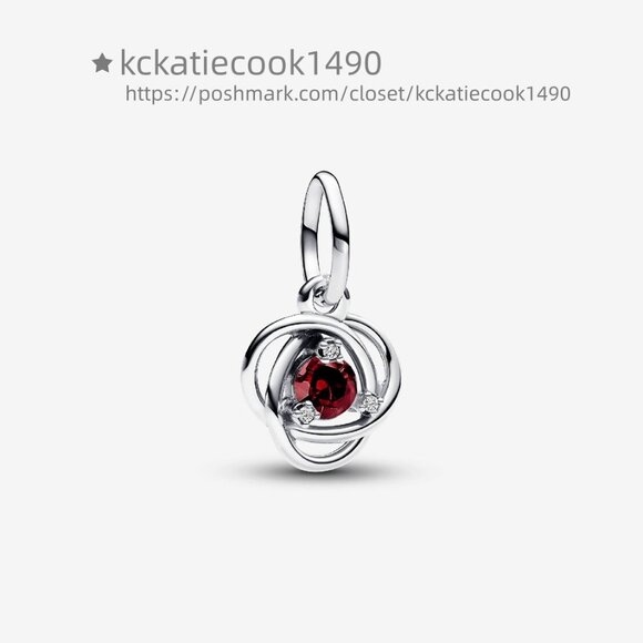 Pandora Red Eternity Circle Dangle Charm - Picture 1 of 5